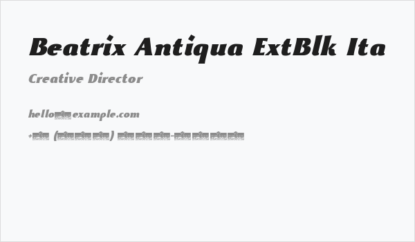 Beatrix Antiqua ExtBlk Ita Business Card