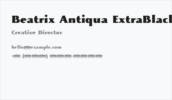 Beatrix Antiqua ExtraBlack Business Card
