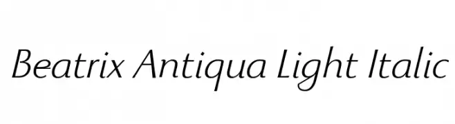 Beatrix Antiqua Light Italic  नि: शुल्क फ़ॉन्ट्स डाउनलोड