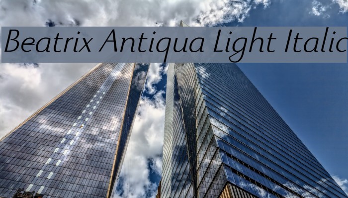 Beatrix Antiqua Light Italic Example 2