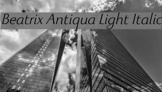 Beatrix Antiqua Light Italic Font examples