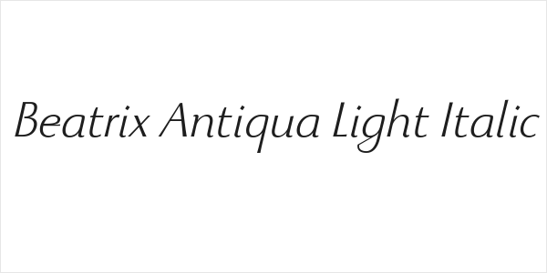 Beatrix Antiqua Light Italic Logo