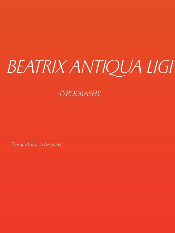 Beatrix Antiqua Light Italic Poster