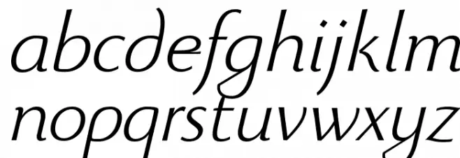 Beatrix Antiqua Light Italic Caratteri MINUSCOLO