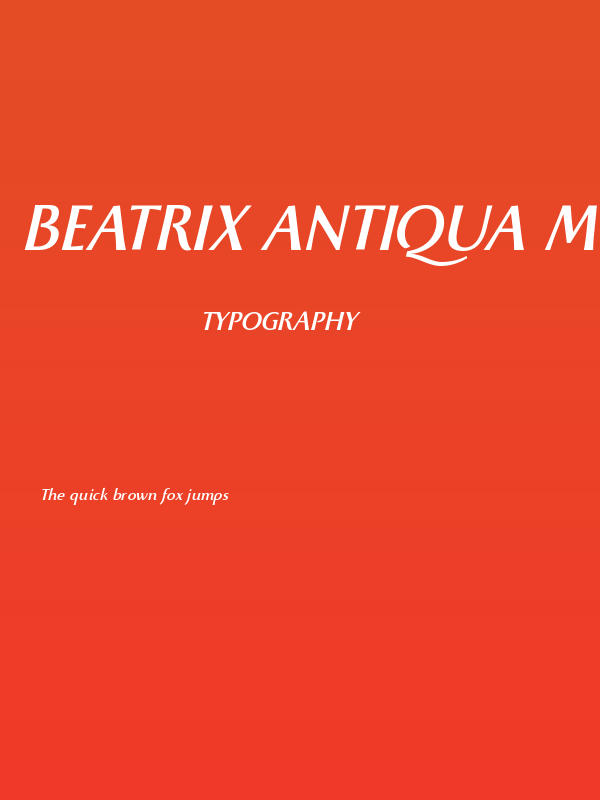 Beatrix Antiqua Medium Italic Poster
