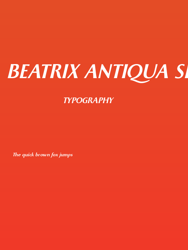 Beatrix Antiqua SemiBold Italic Poster