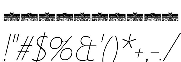 Beatrix Antiqua Thin Italic Font OTHER CHARS