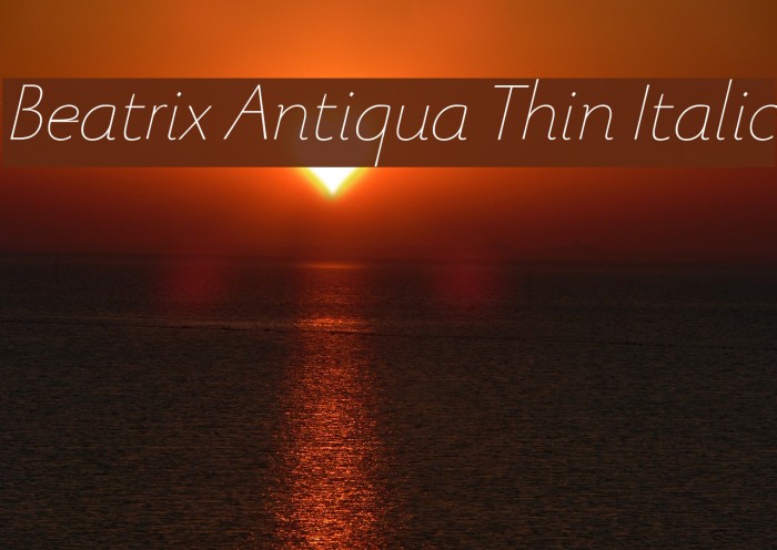 Beatrix Antiqua Thin Italic Font examples