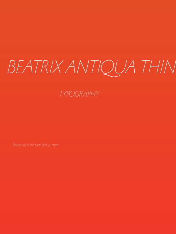 Beatrix Antiqua Thin Italic Poster