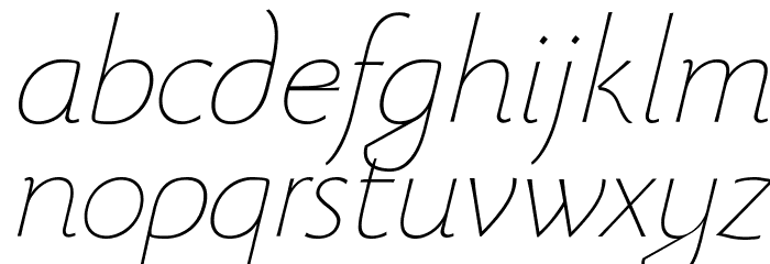 Beatrix Antiqua Thin Italic Font LOWERCASE