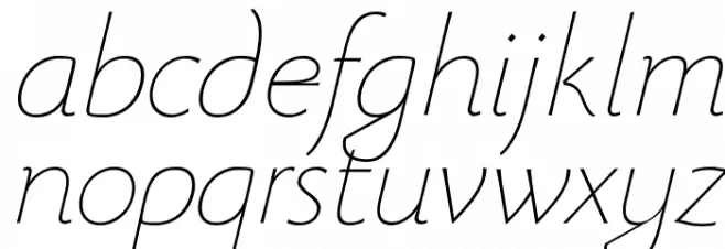 Beatrix Antiqua Thin Italic Schriftart Kleinbuchstaben