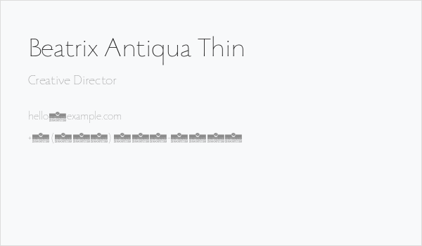 Beatrix Antiqua Thin Business Card