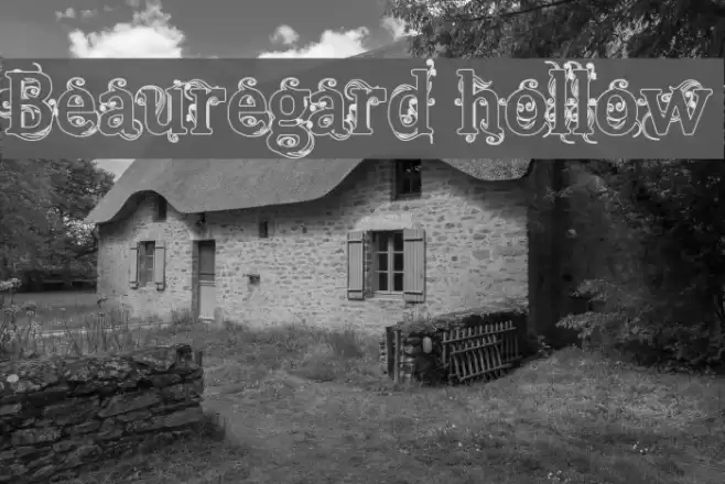 Beauregard Hollow Font examples