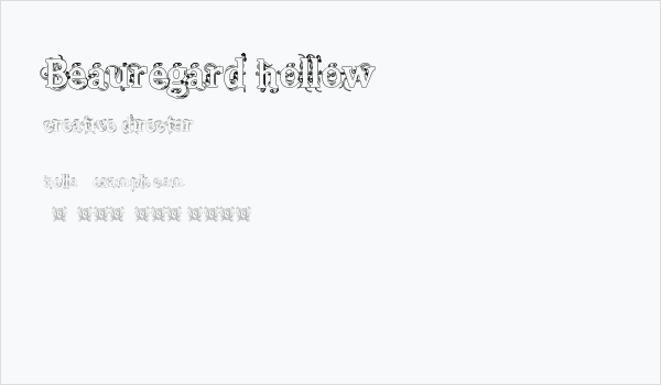 Beauregard Hollow Business Card