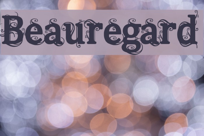 Beauregard Font examples