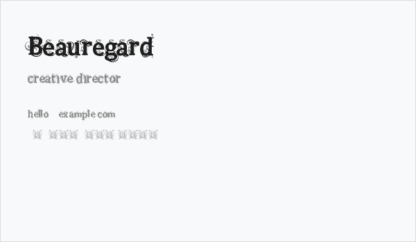 Beauregard Business Card