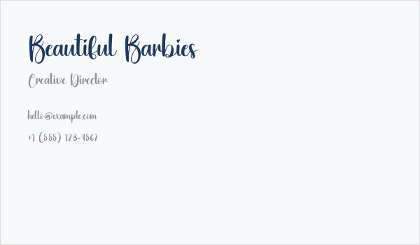 Beautiful Barbies Business Card