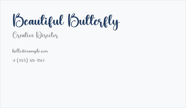Beautiful Butterfly Business Card
