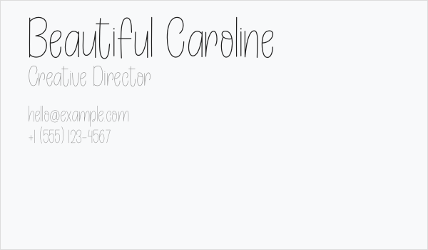 Beautiful Caroline Business Card