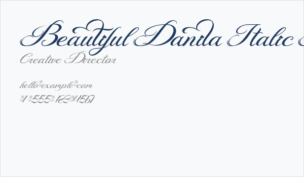 Beautiful Danila Italic Demo Italic Business Card