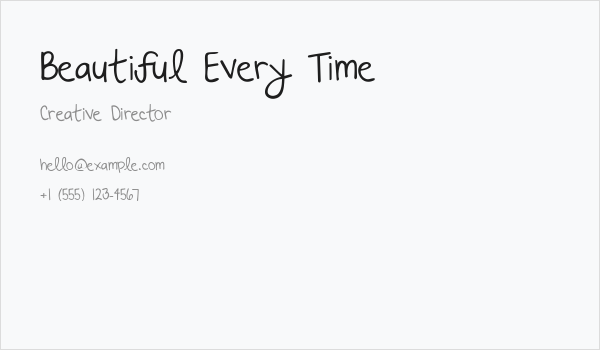 Beautiful Every Time Business Card