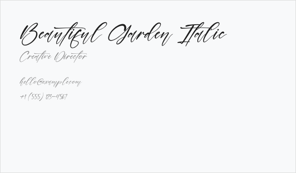 Beautiful Garden Italic Business Card
