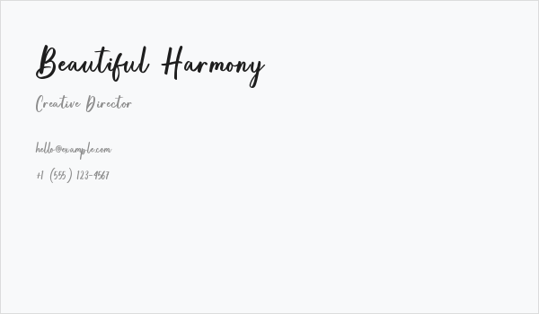 Beautiful Harmony Business Card