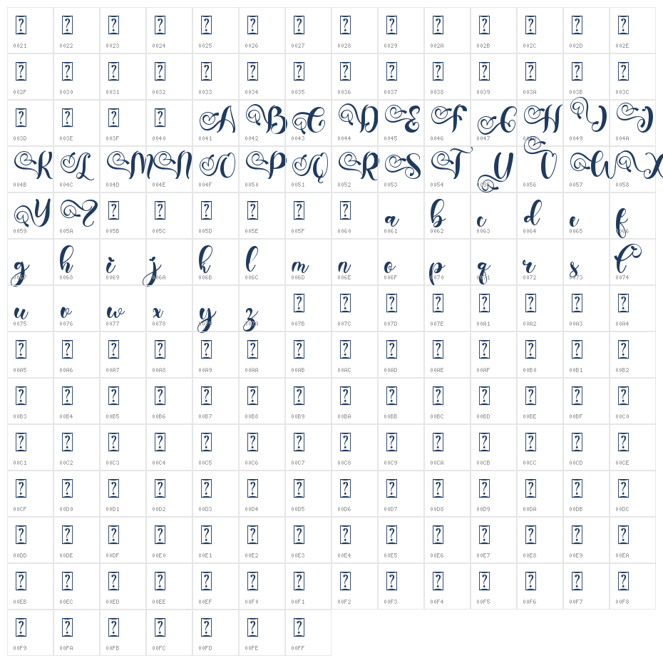 Beautiful Lovely Style Demo Character Map