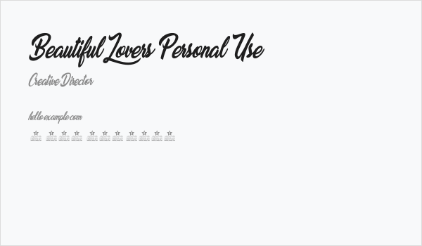 Beautiful Lovers Personal Use  Business Card