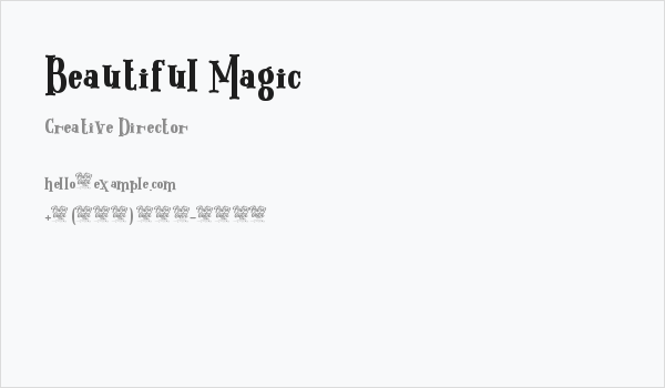 Beautiful Magic Business Card