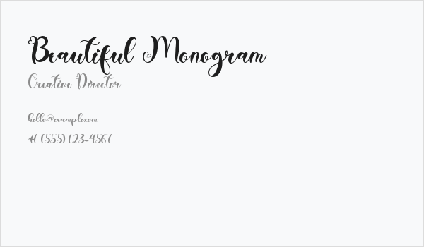Beautiful Monogram Business Card