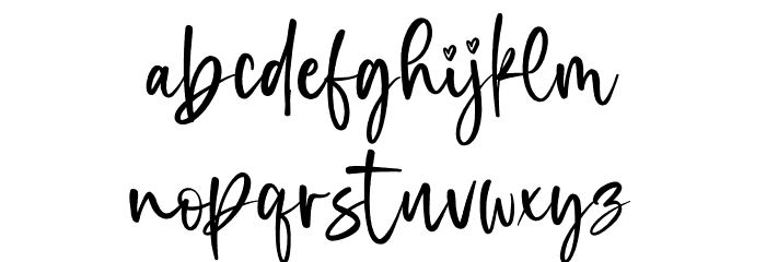 Beautiful Moonlight Normal Font LOWERCASE