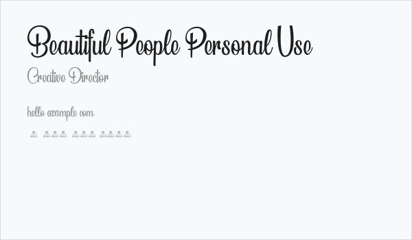 Beautiful People Personal Use  Business Card
