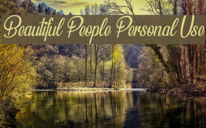 Beautiful People Personal Use Font examples