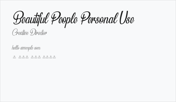 Beautiful People Personal Use  Business Card