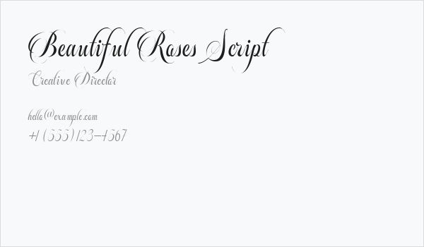 Beautiful Roses Script Business Card