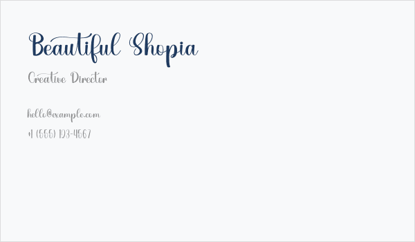 Beautiful Shopia Business Card