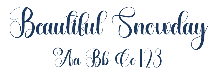 Beautiful Snowday Font Preview