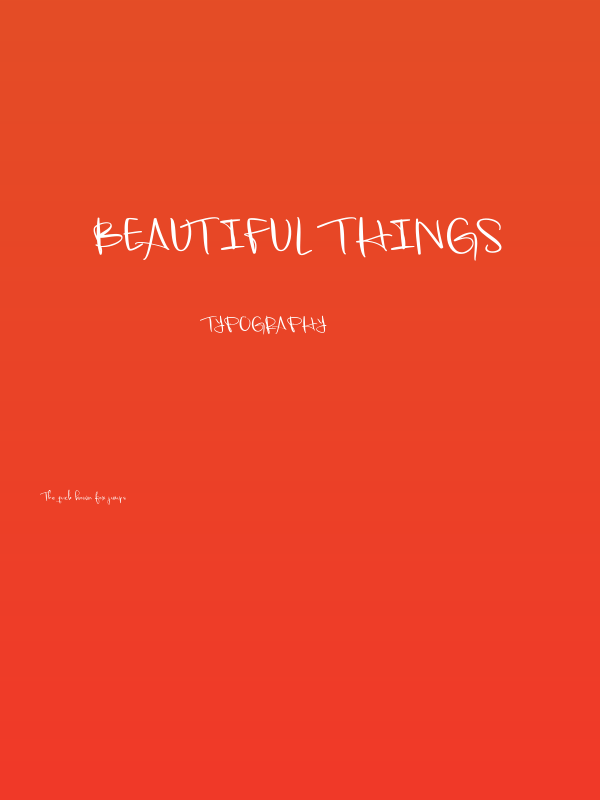 Beautiful Things Poster