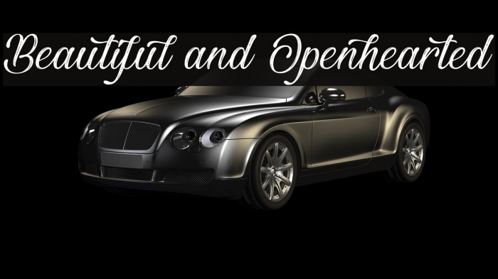 Beautiful and Openhearted Font examples