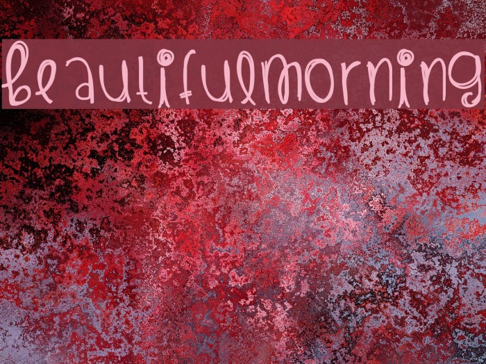 BeautifulMorning Font examples