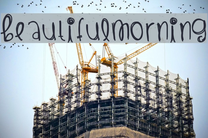 BeautifulMorning Font examples