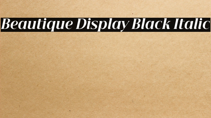 Beautique Display Black Italic Example 1