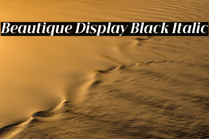 Beautique Display Black Italic Example 2