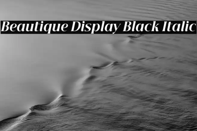 Beautique Display Black Italic Font examples
