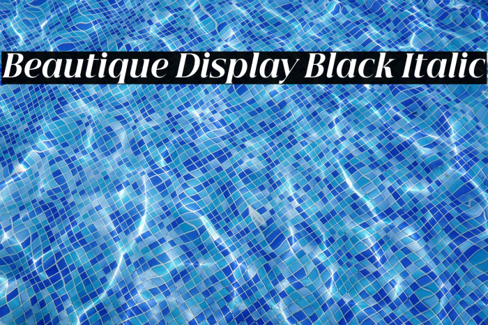 Beautique Display Black Italic Example 3