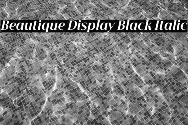 Beautique Display Black Italic Font examples