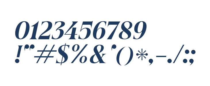 Beautique Display Condensed Black Italic Other Characters