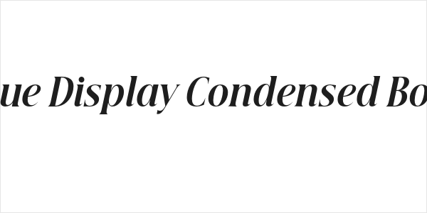 Beautique Display Condensed Bold Italic Logo