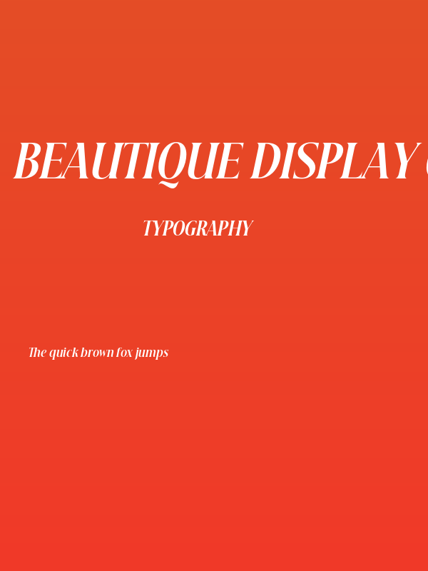 Beautique Display Condensed Bold Italic Poster